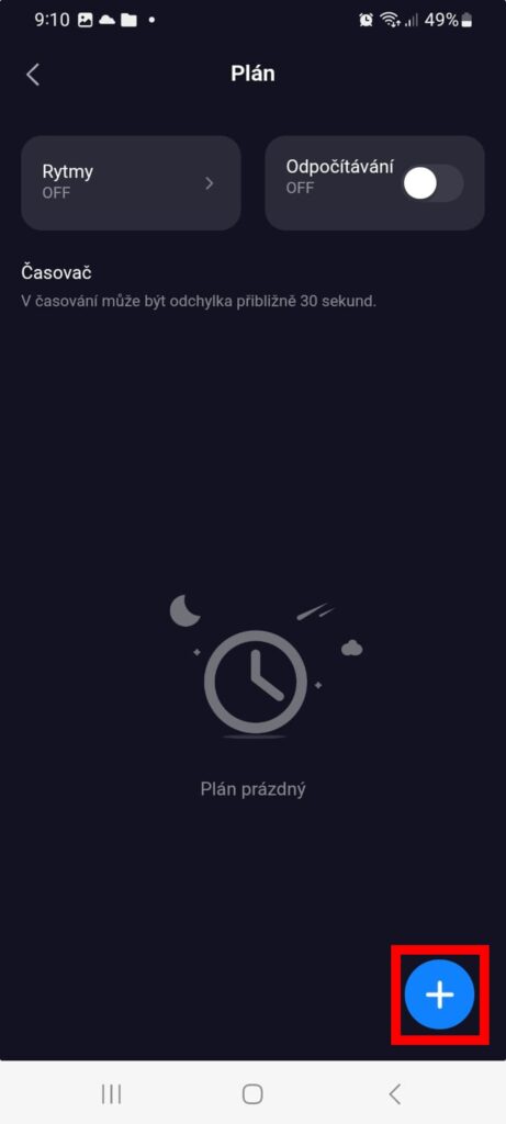 Aplikace Tuya Smart nastavení režimu probouzení světlem na chytré žárovce Oranžovce