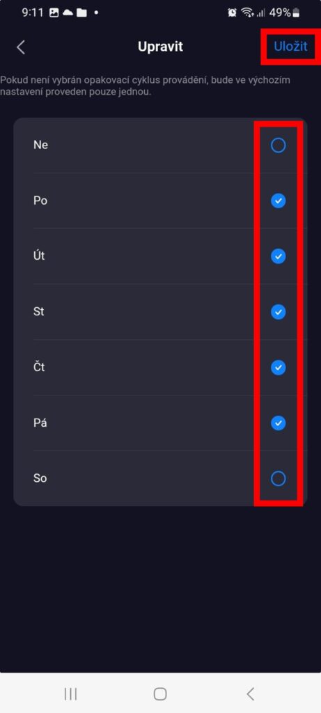 Aplikace Tuya Smart nastavení režimu probouzení světlem na chytré žárovce Oranžovce