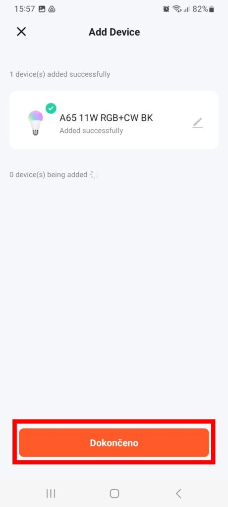 Přidání nového zařízení v aplikaci Tuya Smart