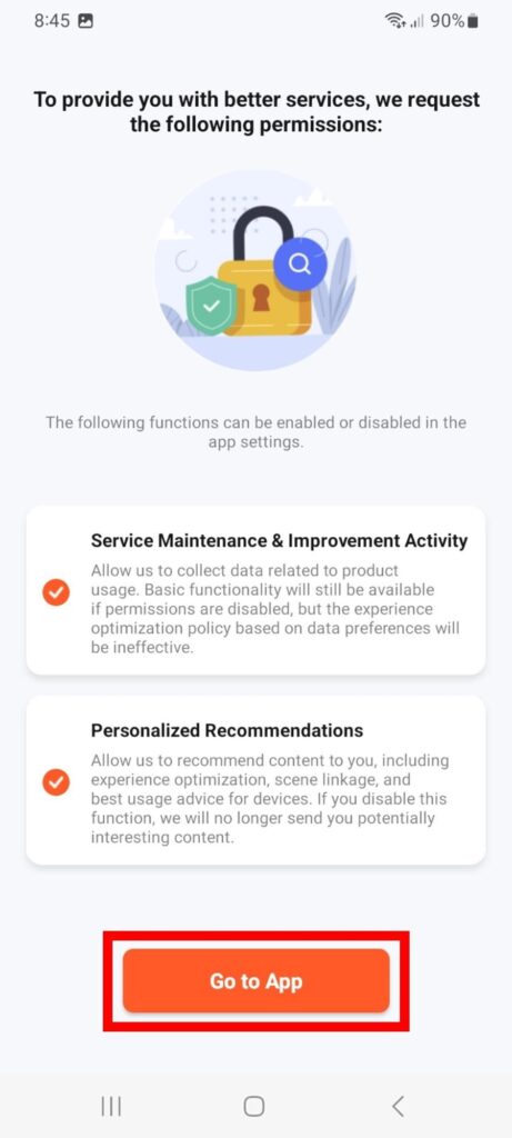 Vstup do aplikace Tuya Smart