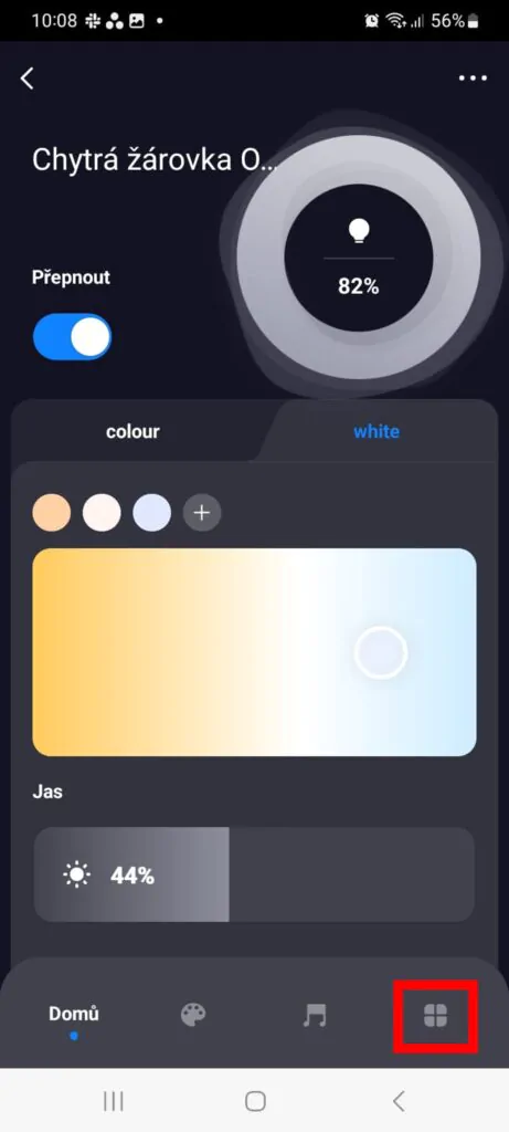 Aplikace Tuya Smart nastavení denního rytmu.