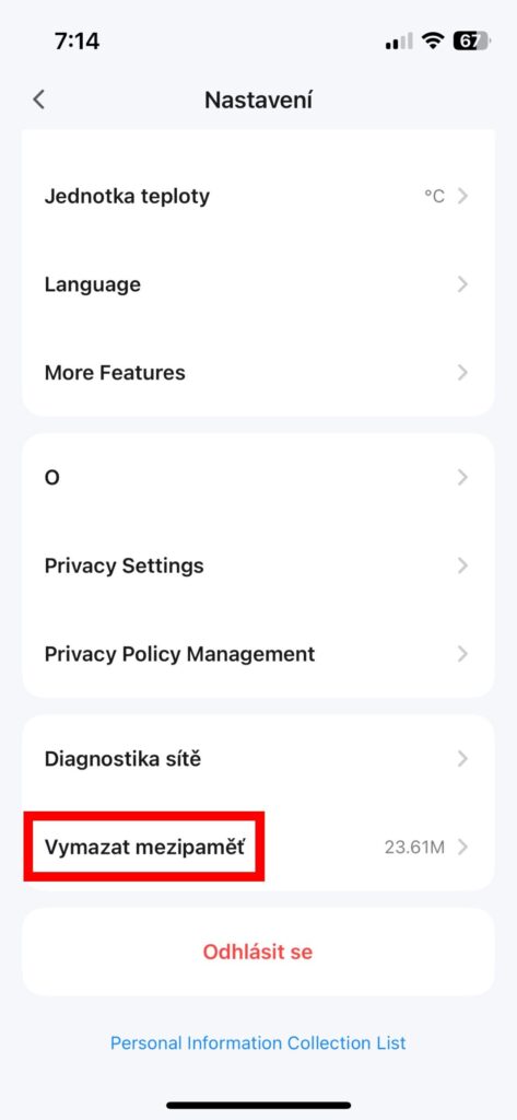Návod: Jak v aplikaci Tuya vymazat cache (mezipaměť) a k čemu je to dobré