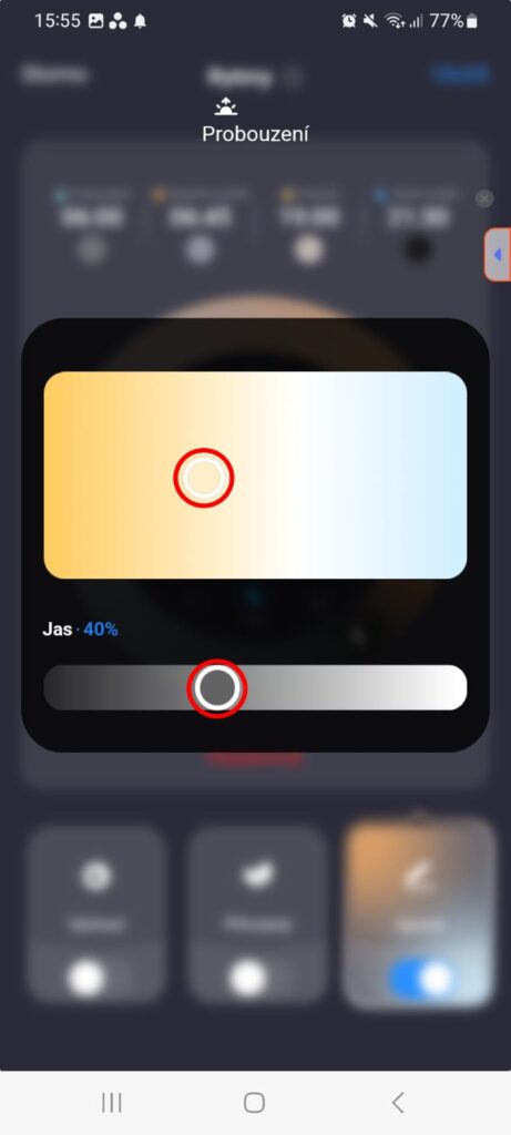 Nastavení denních režimů u chytré žárovky Oranžovky v aplikaci Tuya – Smart Life, Smart Living