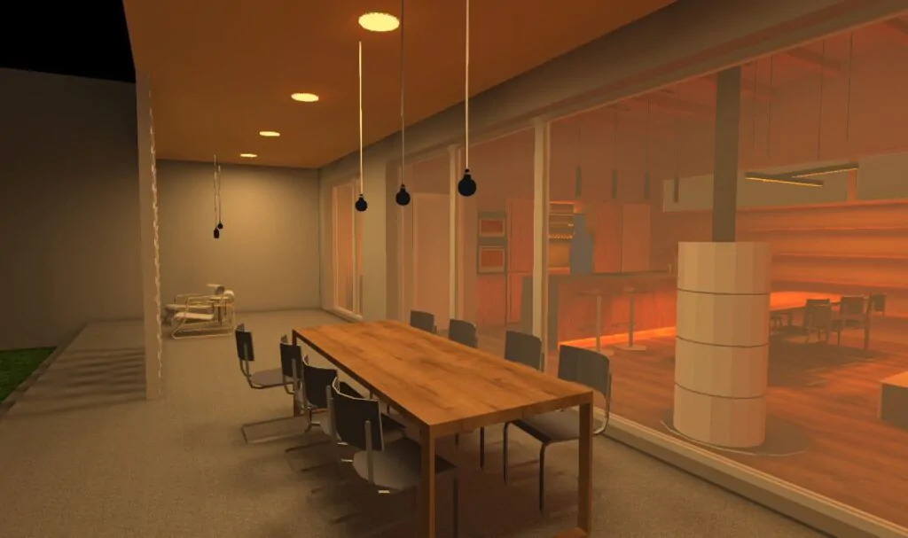 Venkovní osvětlení terasy vizualizace